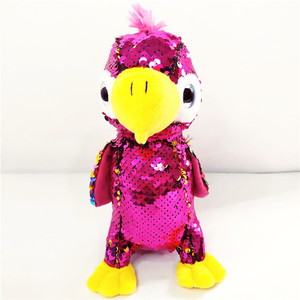 <span class=keywords><strong>Peluche</strong></span> con Paillettes Reversibili: Pappagallo Macaw Blu e <span class=keywords><strong>Fenicottero</strong></span> Rosa, Giocattolo Imbottito con Paillettes Intercambiabili - Product Image 5