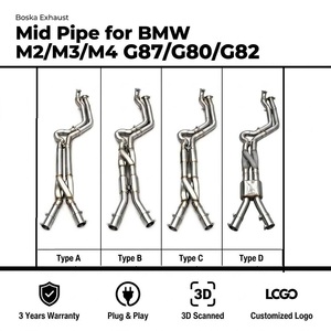 Tubi BSK SUS304 di Lunghezza Uguale, Tubo Centrale a Z per <span class=keywords><strong>BMW</strong></span> M3/M4 G80/G82/G87/G8X 3.0T 2021-2024, Sistema di Scarico Boska con Suono Attivo - Product Image 1