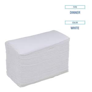 Serviettes jetables Boardwalk 8308, 15'' x 17'', blanches douces, 3 plis, pliables (30 paquets de 100) - Product Image 4