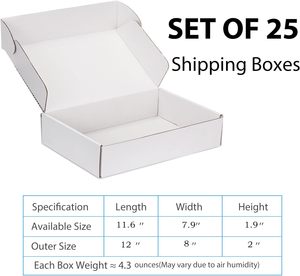 Scatole di Spedizione Piccole e Robuste in Cartone Ondulato Bianco per E-commerce, Spedizioni e Imballaggi, Scatole Riciclabili per Regali e Conservazione - Product Image 1