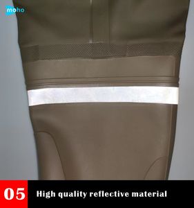 <span class=keywords><strong>Cuissardes</strong></span> imperméables avec bottes pour hommes et <span class=keywords><strong>femmes</strong></span>, <span class=keywords><strong>cuissardes</strong></span> de pêche et de chasse en nylon PVC 2 plis avec poche poitrine et bottes en <span class=keywords><strong>caoutchouc</strong></span> - Product Image 2