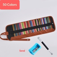 Ensemble de 53 crayons de couleur sur toile pour artistes, 50 crayons de couleur + outils, 3 couleurs disponibles, fournitures d'art scolaire en gros