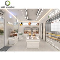 Elegantes Ladentheken-Design Bäckerei-Vitrine Glas-Ausstellungsschrank Kuchenpräsentationsschrank mit Beleuchtung