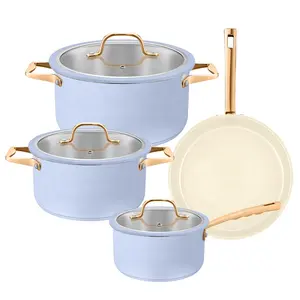 7 peças de aço inoxidável multi-função Cooking Pots Set Panelas antiaderente Panelas de sopa Frigideira Panelas de cozinha