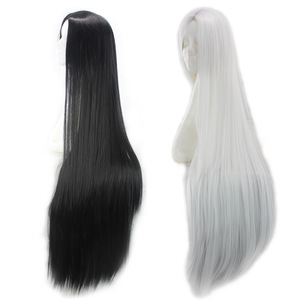 Perruque pour femme, cheveux longs et raides, synthétiques, avec frange, résistantes à la chaleur, pour femmes noires et blanches, style européen - Product Image 4
