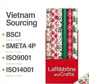 Papel de Regalo Navideño Personalizado, Compatible con las Normas EUDR, BSCI, SMETA e ISO9001, para Proyectos de Supermercados en EE. UU., Origen Vietnam - Product Image 2