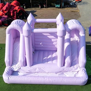 Castillo Inflable Morado Claro 3 en 1 con Tobogán y Piscina de Pelotas, Castillo Hinchable Macaron con Capacidad para 3-5 Personas, Ideal para Alquiler en Fiestas y Bodas - Product Image 2