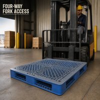 Palette en plastique renforcé double face 4 directions en HDPE, grille de stockage, capacité de charge dynamique et statique, pour rayonnage d'entrepôt, chariot élévateur, sur mesure