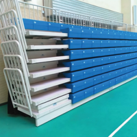 Bancs rétractables électriques motorisés, sièges télescopiques pour tribunes, sièges en HDPE PP, structure en acier robuste, salle de sport, école, auditorium