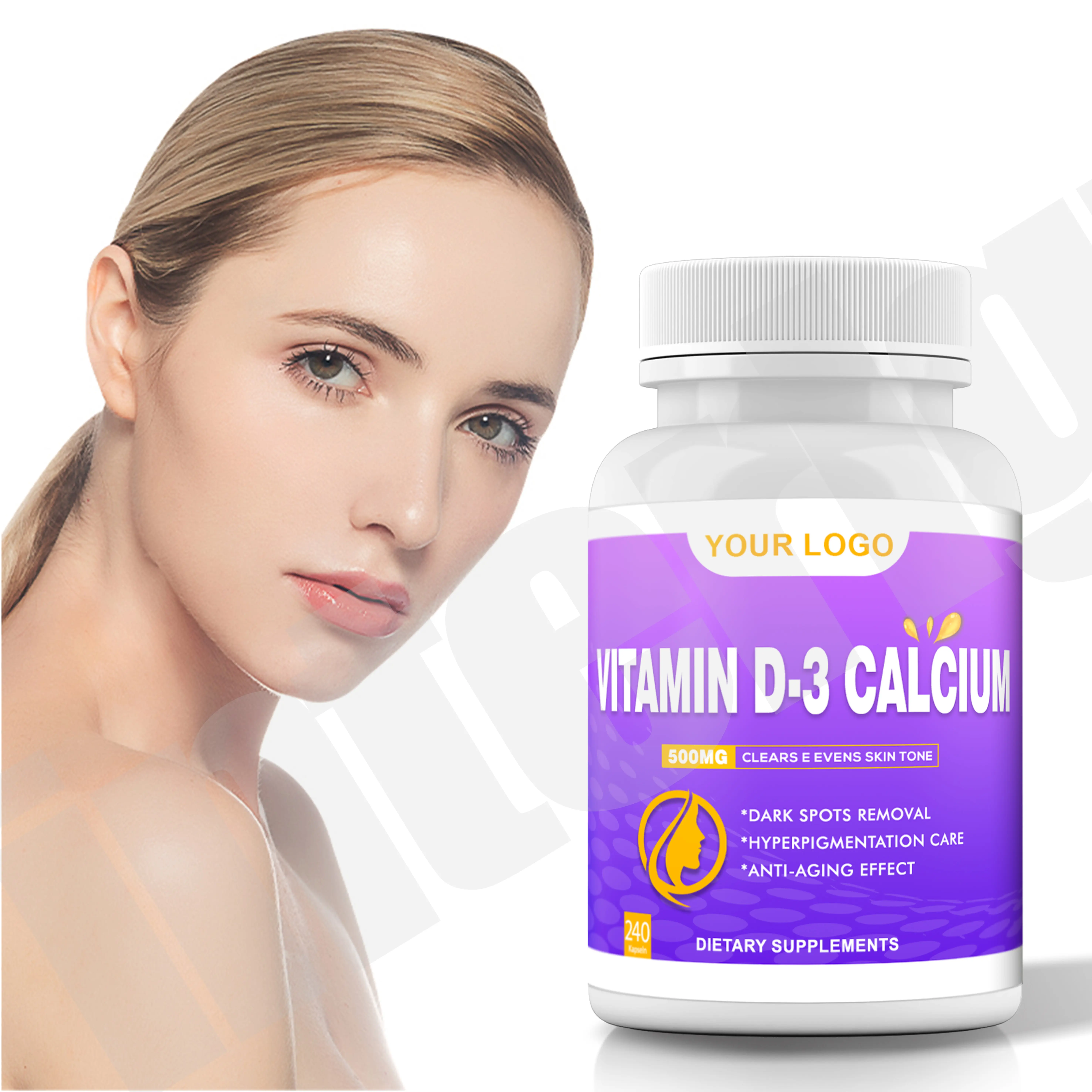 Integratori alimentari vitamina D-3 calcio D3 k2 5000iu capsule prezzo OEM vitamine d-3 capsule