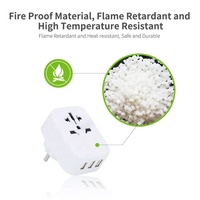 Adaptador de Enchufe Tipo E/F Worldplug, 10A, 3 USB, Habilitado para SDK, Convertidor de Enchufe Europeo DE con Tecnología NFC