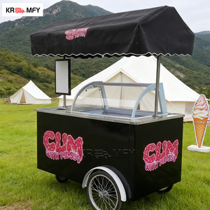 Pedal Pink Mobile Ice Cream Cart with 108L Freezer 3 Wheel Electric Bicycle Adult Food <b>Bike</b> Vending Carts <b>for</b> Sale - Product Image 4