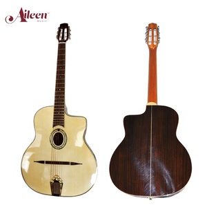 Guitarra de <span class=keywords><strong>Jazz</strong></span> Gypsy (AGJ600), parte superior arqueada, mano izquierda - Product Image 5