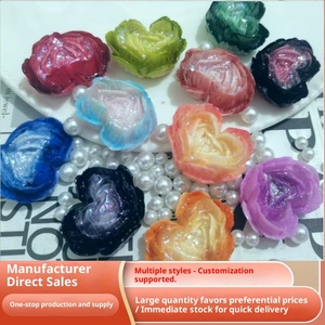 DIY llavero hecho a mano horquilla accesorios de joyería Tie-Dye <span class=keywords><strong>Love</strong></span> Rose Brush Crystal Ore Card [36*29mm] resina para el Día de San Valentín - Product Image 2