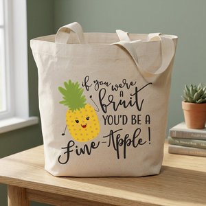 Custom Slogan Printed Eco-friendly Cotton Canvas Tote <b>Bag</b> Fully Customized <b>Long</b> Handle Simple Cartoon Design Daily Use Festival - Product Image 3