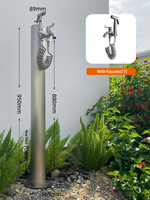 Piedestal d'eau extérieur rond de 95 cm avec robinet antigel pour quai de bateau, marina, camping