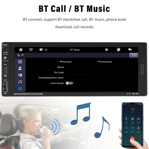 راديو 41 بوصة مشغل <span class=keywords><strong>MP5</strong></span> للسيارة يدعم مشغل سلكي أندرويد للسيارة بشاشة لمس IPS سلكية * FM BT5.0 راديو سيارة 1Din - Product Image 6