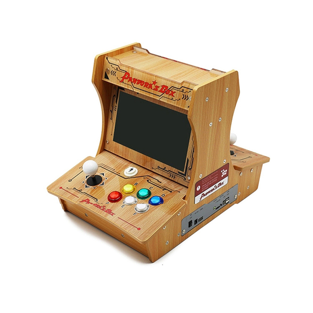 Double Joystick Wooden Mini Arcade Machine 5000-in-1 for Family Professional Classic Video Game Console with 10-inch LCD