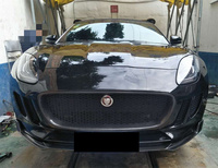 Véritable fibre de carbone C-style pare-chocs avant jupes latérales pare-chocs arrière lèvres diffuseur arrière kit carrosserie pour Jaguar F-type kit carrosserie