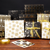 Papier d'emballage cadeau de Noël recyclable personnalisé industriel, motif imprimé élégant, 80 g/m², emballage artisanal pour les fêtes