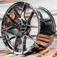 Velg Chrome 18 19 20 21 22 Inci, Desain Cekung Dalam Y Spoke 5x114.3/5x130, Roda Tempa Kustom untuk Porsche 911 992 Golf GTI R MK7 MK8