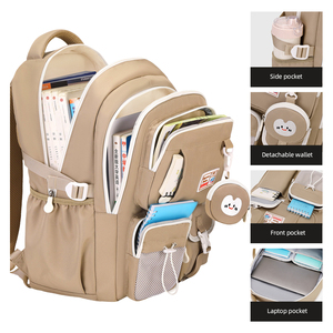 2026 Ästhetischer Schulrucksack Wasserdichter Oxford-Rucksack mit Großer Kapazität und Abnehmbarer Geldbörse für die Mittelschule - Product Image 4