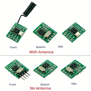 RFCE001 PT2262 EV1527 2CH ขนาดเล็ก433เมตร2264รีโมทคอนโทรลการเรียนรู้รหัสคงที่ถาม OOK โมดูลถอดรหัสการควบคุมระยะไกล3.3V 3.7V 5V - Product Image 1