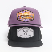 Casquettes Snapback Unisexe de Pêche et de Chasse d'Extérieur, 5 Panneaux, en Polyester Imperméable, avec Patch Tissé Personnalisé du Fabricant et Trous Découpés au Laser