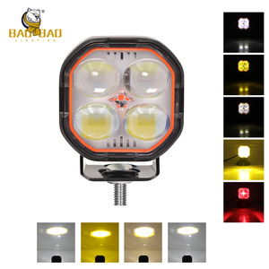 Feux de brouillard LED mini à quatre <span class=keywords><strong>yeux</strong></span>, double couleur blanc-jaune, en aluminium, type « Devil Eyes », pour motos Honda <span class=keywords><strong>CD</strong></span> 70, ampoule de phare. - Product Image 3