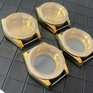Boîtier de montre en or et diamant de 39mm pour mouvement NH35 NH36 Partie modifiée Verre saphir Acier inoxydable Boîtier mécanique pour hommes - Product Image 2