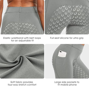 महिलाओं की उच्च वृद्धि पूर्ण सीट घोड़े की सवारी टायर एंटी-बैक्टीरियल एंटी-पिलिंग सिलिकॉन पकड़ जिपर बंद लोचदार कमर - Product Image 5