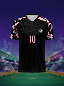 Atasan set sepak bola kerah V; Layanan OEM; Logo nama kustomisasi yang dipersonalisasi; Cepat kering bersirkulasi musim gugur musim panas - Product Image 4