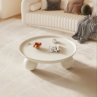 Nordique moderne simple petit appartement maison salon 2023 nouvelle table style crème table basse ronde table à thé minimaliste