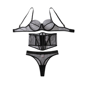 Lingerie Transparan Seksi 2 Potong dengan Korset Pembentuk Tubuh dan Set Bra serta Celana Dalam yang Nyaman untuk Wanita 2026 - Product Image 5