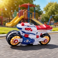 Juguete de Motocicleta de Policía Transformable 2 en 1 con Música, Luces y Batería de Litio Recargable por USB