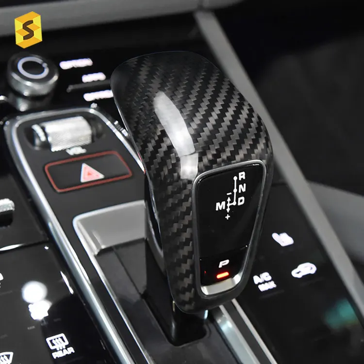 Real Carbon Fiber Car Interior Accessories Gear Shift Cover For Porsche Cayenne 2019+