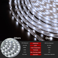 Bande lumineuse LED solaire extérieure 540 LED, bande longue avec ruban acrylique entièrement étanche IP68, télécommande, interrupteur, auto-adhésive