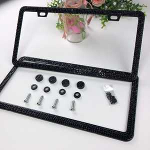 Marco de matrícula de motocicleta de cristal de diamantes de imitación de <span class=keywords><strong>moda</strong></span> personalizado con marco de matrícula de luz - Product Image 3