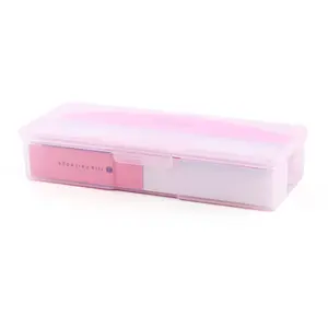 Nail Art hộp lưu trữ rõ ràng/đồ trang sức màu hồng Charms Organizer nhựa container bao bì trường hợp cho móng tay Bàn chải tập tin làm móng tay phụ kiện