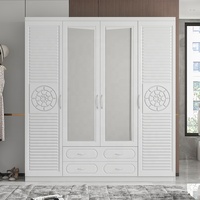 Lemari Pakaian Kayu Modern Ukuran Besar 2 Meter, Lemari MDF 4 Pintu, Lemari Pakaian Anak, Perabot Kamar Tidur, Promo Panas