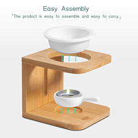 Offre Spéciale élégant cadre en bois de bambou brûleur à huile essentielle brûleur de cire pour Yoga Spa décor à la maison