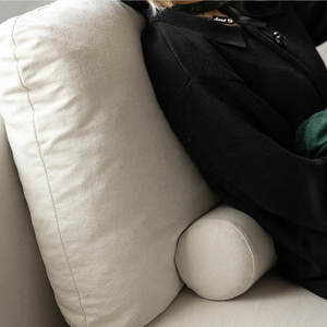 Divano in Tessuto di Lino Bianco Stile Giapponese Wabi Sabi Nordico per Due o Tre Persone, Sfoderabile e Lavabile, Arredamento Compatto - Product Image 5