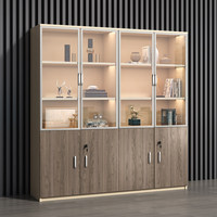 Meuble de classement en bois moderne pour bureau, rangement de documents et archives, bibliothèque verrouillable, étagère à panneaux, armoire minimaliste