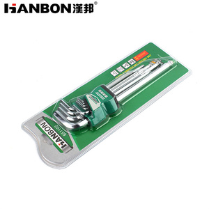Set di 9 Chiavi Esagonali con Superficie a Specchio/Lucida in Acciaio al Cromo Vanadio, Utensili Manuali Industriali per Riparazioni Meccaniche - Product Image 2