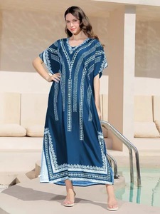 Whosale New Girl abiti caftano stile etnico taglia libera tutta stampata Kimono da spiaggia lunga donna 2025 costume da bagno Cover up - Product Image 6