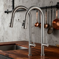 Robinet de cuisine moderne YIDA, taille compacte, finition brossée, pour camping-car et hôtel, léger, monocommande, montage sur plan, pour petits espaces