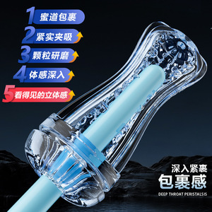 Crystal Vibrating <b>Masturbator</b> TPE Real Touch Feeling Adult Male Manual Use - Product Image 4