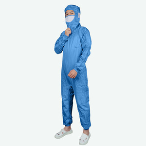 Combinaison antistatique pour salle blanche Suorec ESD0051 à capuche, jetable, en polyester et coton à filament conducteur, légère et respirante - Product Image 3