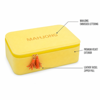 Étui de transport et de rangement robuste pour jeu de Mahjong avec fermeture éclair, doublure intérieure en velours doux pour la protection et le stockage des tuiles