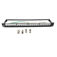 Panel Patch Kosong 24 Port 1U FTP Tanpa Modul untuk Jack Keystone CAT6/CAT6A/CAT7/CAT8